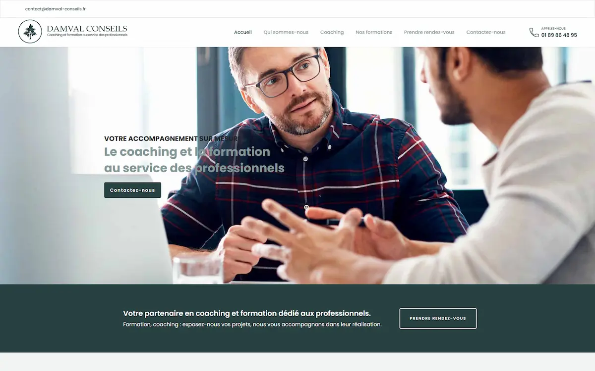 Damval Conseils — programmes de formation téléchargeables et prise de rendez-vous en ligne