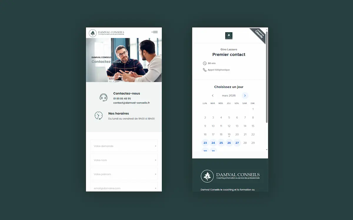 Damval Conseils — site internet responsive version mobile