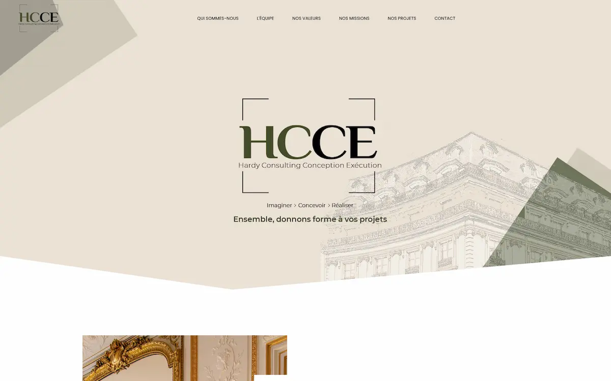 Bureau d'études HCCE — site vitrine maîtrise d'œuvre et réhabilitation Paris