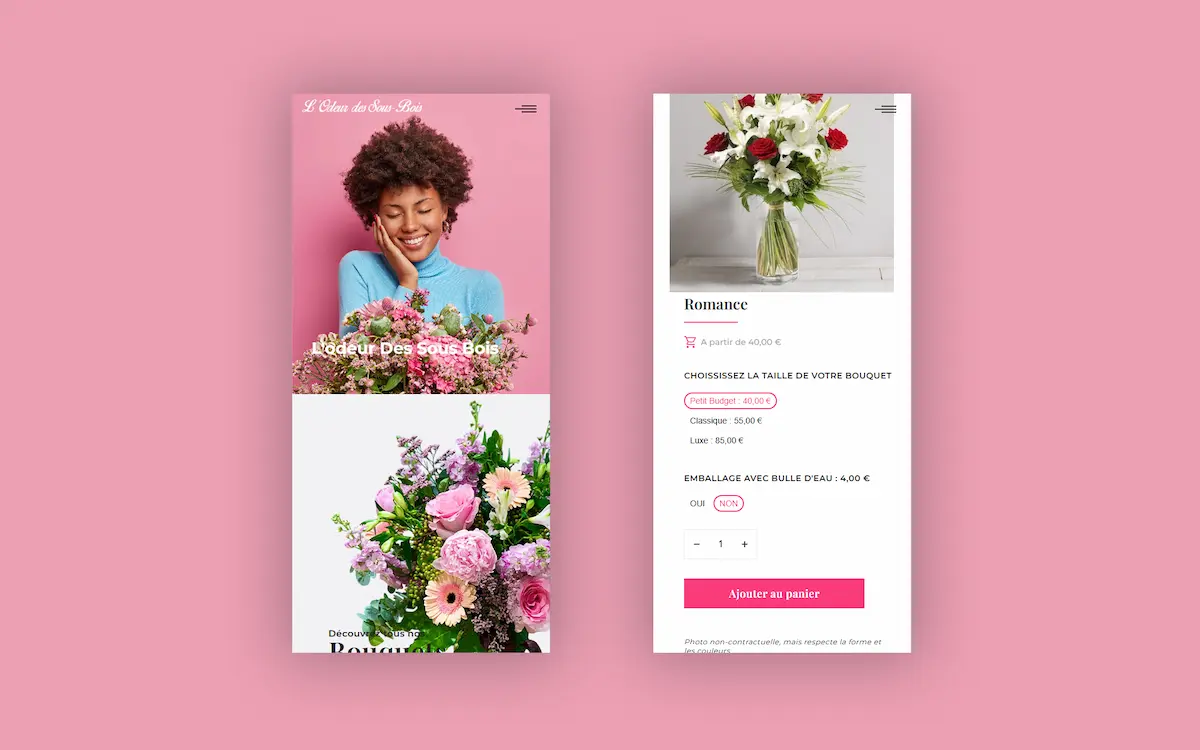 L'Odeur des sous-bois — site fleuriste responsive mobile-first